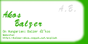 akos balzer business card